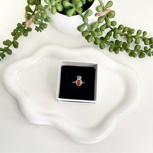 Natural Orange Garnet Pineapple Ring